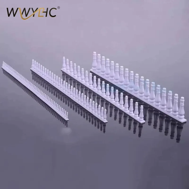 10Pcs Miniature Guardrail Height， Garden Railing Plastic White Fence Sand Table Model Home Decor