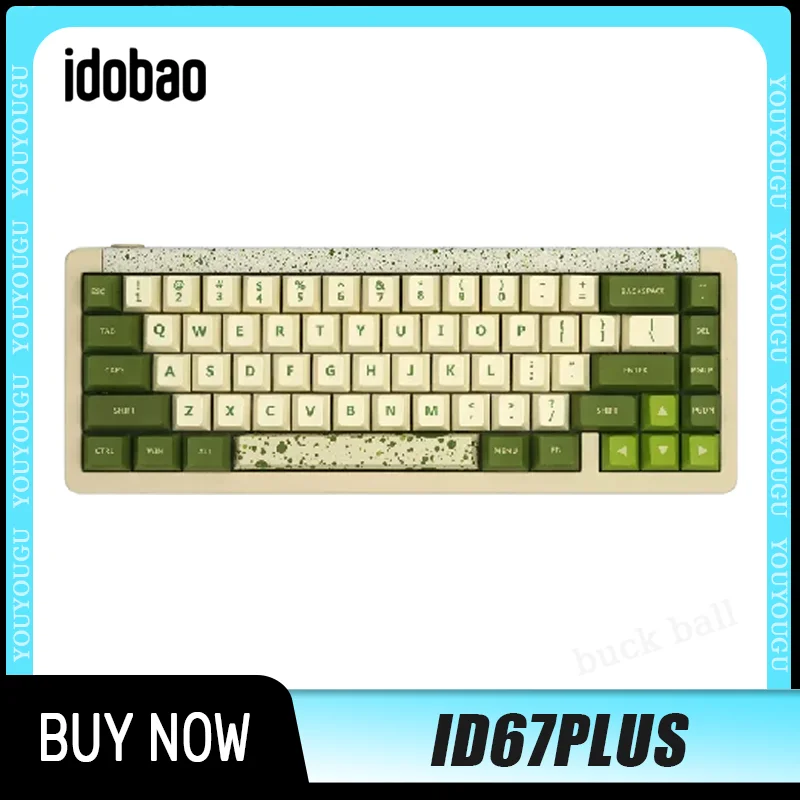 Беспроводная клавиатура Idobao ID67PLUS, игровая механическая клавиатура, 3 режима, 2,4 ГГц, USB, Bluetooth, RGB подсветка, клавиатура для игр с горячей заменой, подарок