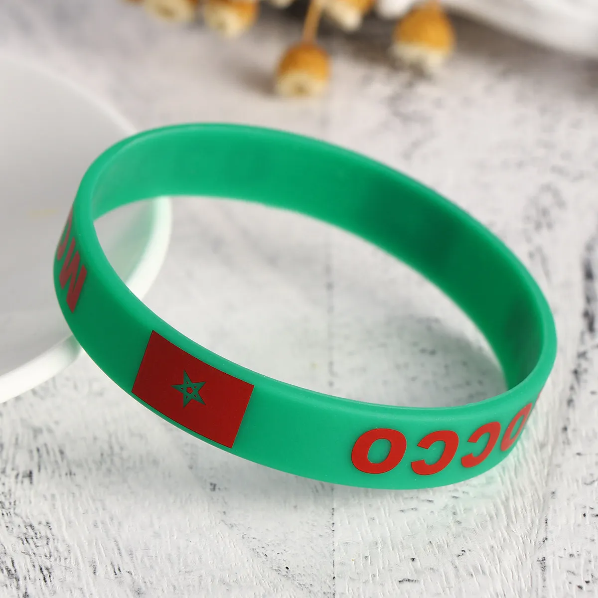 12Pcs Silicone Country Wristband Bracelet Soft Comfortable One Size Fits Most Football Match Soccer Fan Cheering Country Flag