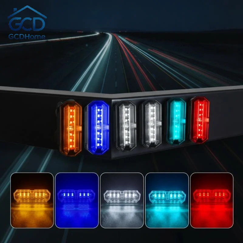 Solar Powered LED Warning Strobe Light, Wireless Anti-Collision Side Marker Safety Lamp For Car SUV Trailer Truck