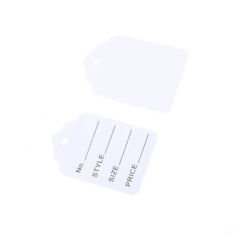 

100Pcs Simple White Product Labels With Rope For Retail Display Handmade Craft Fashion Accessories Price Labels