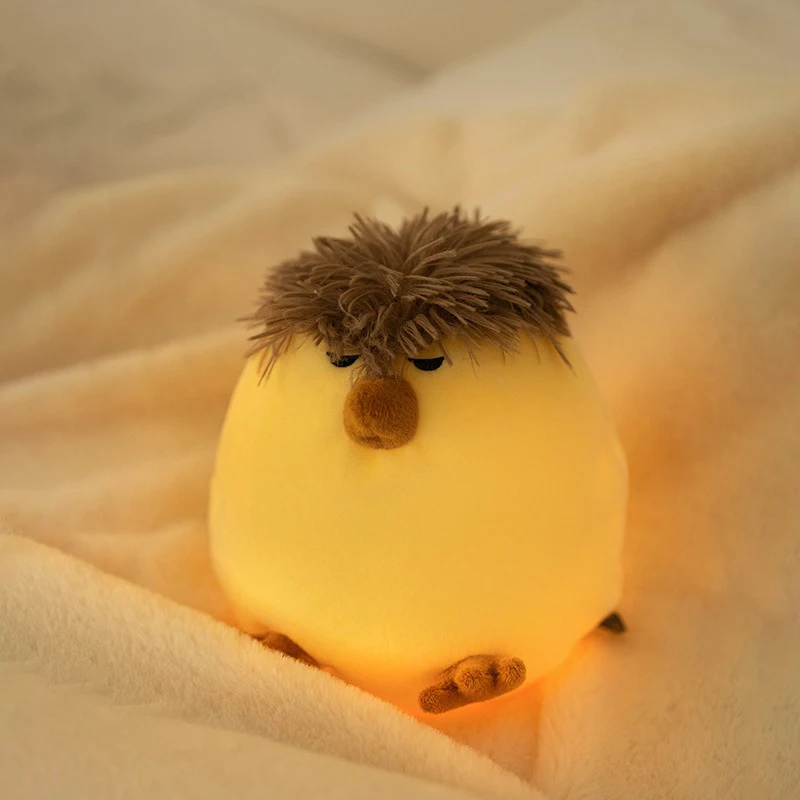 Plüsch-Nachtlicht für Kinderzimmer, flauschiges Stofftier, Baby, schlafendes Plüschtier, wiederaufladbares Nachtlicht