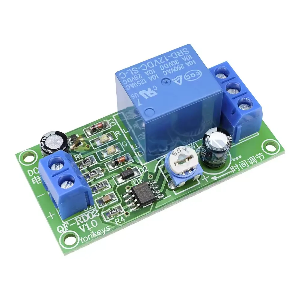 DC 12V 10V-14.5V Conduction NE555 Delay Timer Switch Adjustable Time Delay Relay Module Turn Off 1~60 Seconds