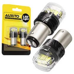 AUXITO 2 Stuks Auto LED Lamp 1157 bay15d p21/5w Remlicht 360 Graden Achteruit Verlichting 1156 Ba15s P21W LED DRLSignal Lamp 12V Wit