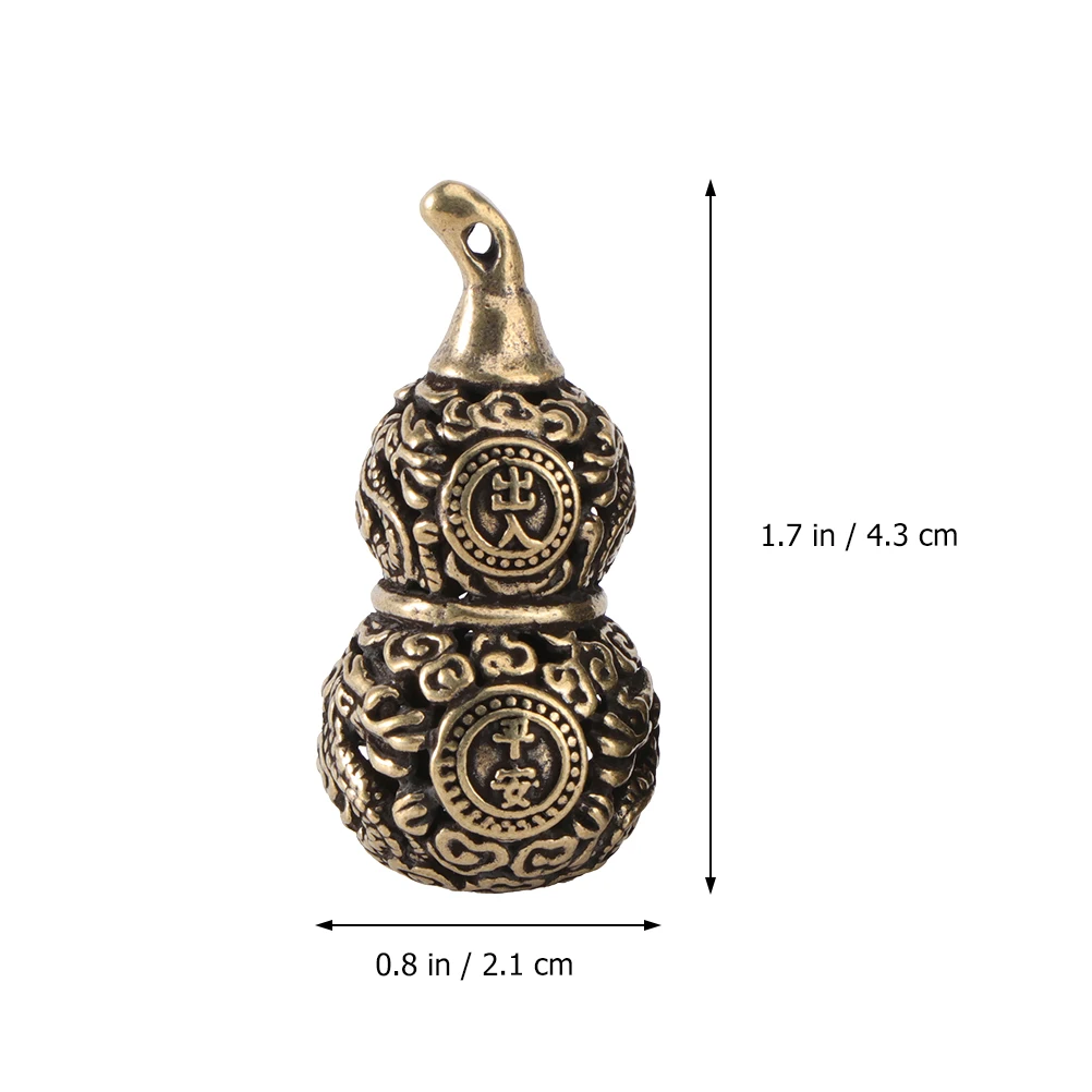 

4Pcs Impressive Gourd Shaped Brass Pendant Colorfast Key Pendant Auspicious Accessory