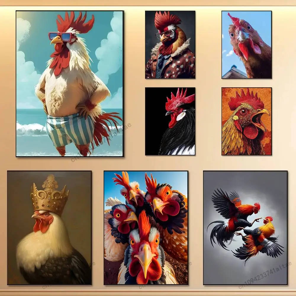 

Cock Rooster Chicken Poster High Wall For Home Office Bedroom Living Room Hallway Bar Perfect Gift Quality