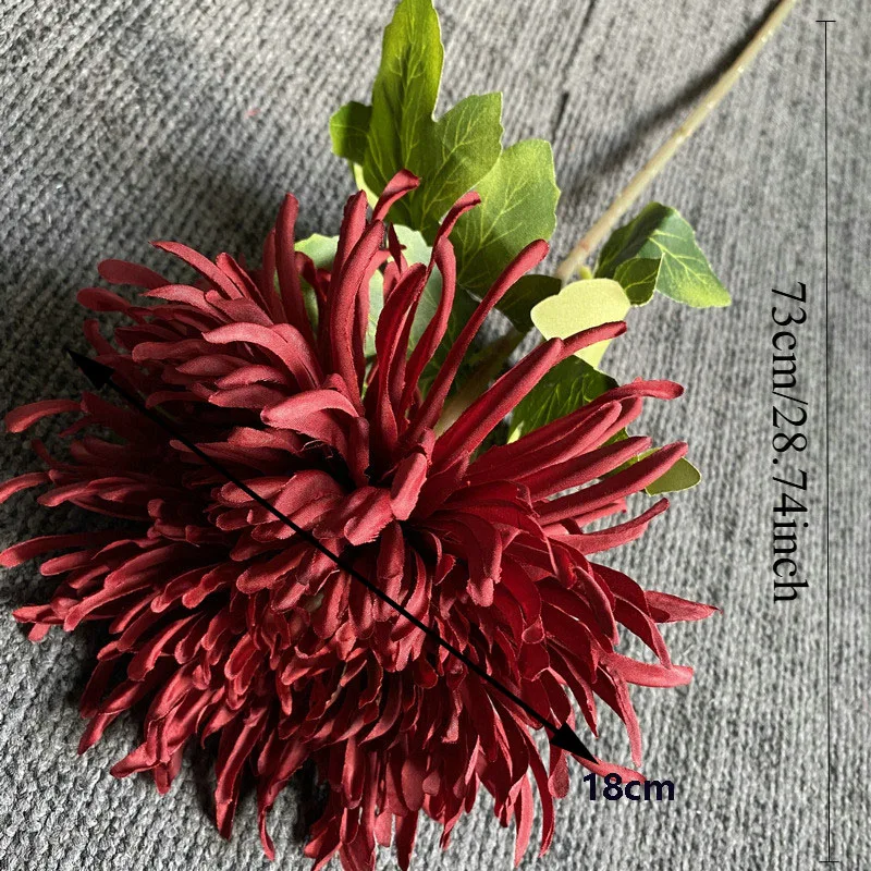 Simulierte einzelne Drachenklaue Chrysantheme gefälschte Blume Wohnzimmer Schlafzimmer Desktop Platzierung Weihnachtsdekoration – Detail 2