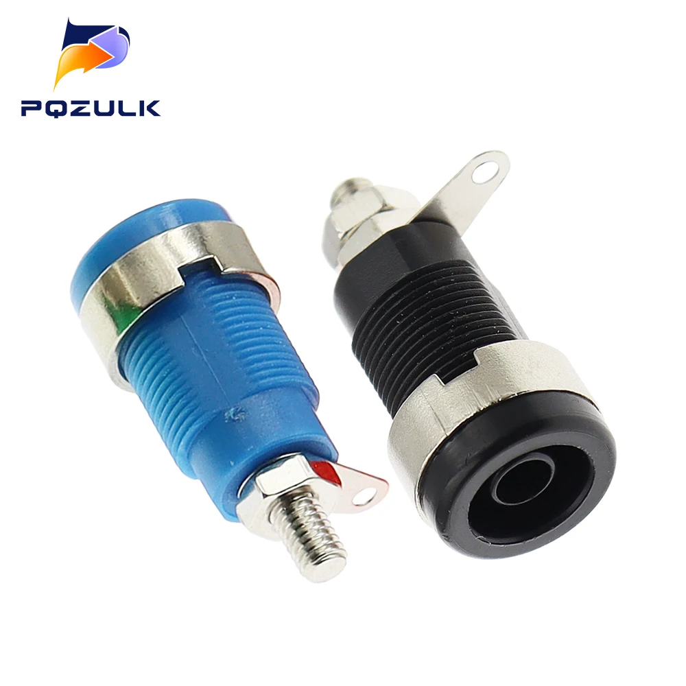 5PCS High Voltage Safety Type 4MM Panel Banana Socket Hole Current 32A Terminal Connector Open Hole 12mm Plug