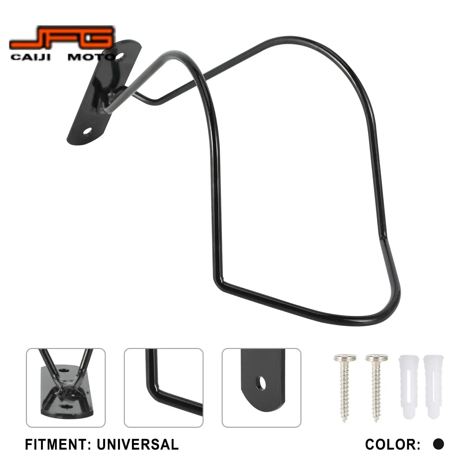 

Universal Helmet Rack Holder Strong Load-Bearing Space Saving Fast Installation With Screws Durable Iron For Motorcycle Helmets