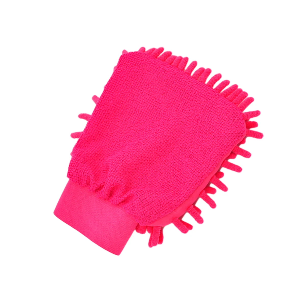 

Scratch-Free Car Wash Mitt Premium Chenille Microfiber Single Sided Wash Glove for Car SUV Truck (Rose Red)
