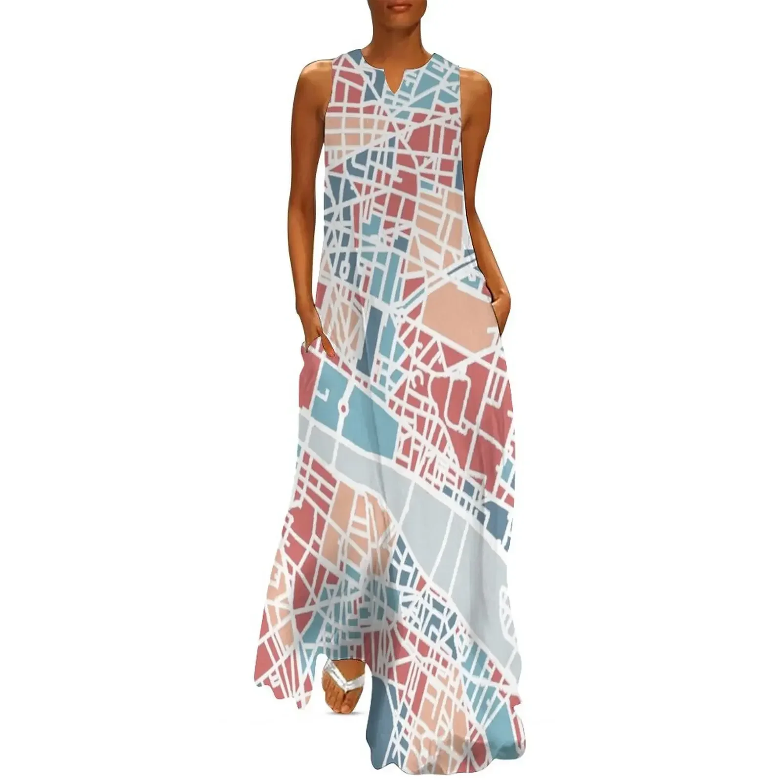 

Colorful Paris map Long Dress Evening gown womens dress sexy dress for women summer women's 2025