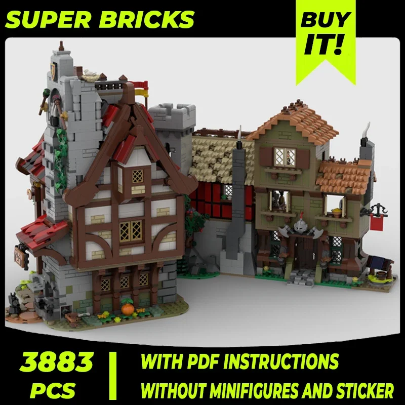 Middeleeuws Model Moc Bouwstenen Dorp Tavernes Smeden Technologie Modulaire Blokken Geschenken Kerstspeelgoed Diy Sets Assemblage