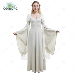 DAIZBELLA Women Medieval Costume Fantasy Handmade Retro Costume Historical Fairy Elf Dress