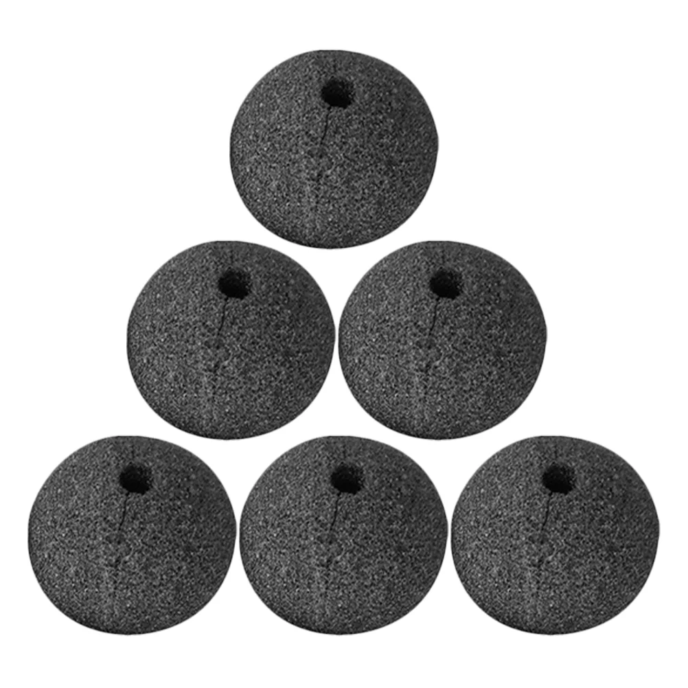 6 PCS Clown Nose Accessories Decoration Costume Accessory Sponge Black Foam