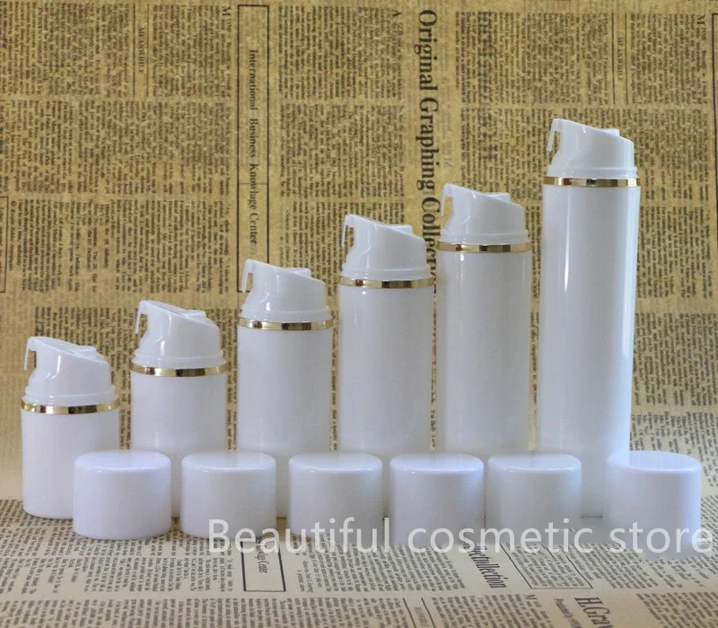 

flat shoulder thin Airless Pump Bottles Reusable Refillable for Lotion Makeup Sanitisers Container SkincareCreamPlasticContainer
