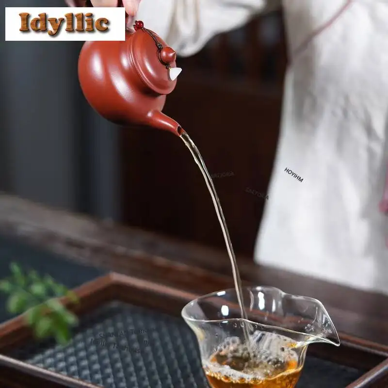 160ml Elegant Yixing Purple Clay Teapots Master Handmade Autumn Water Pot Raw Ore Dahongpao Mud Kettle Chinese Zisha Tea Set