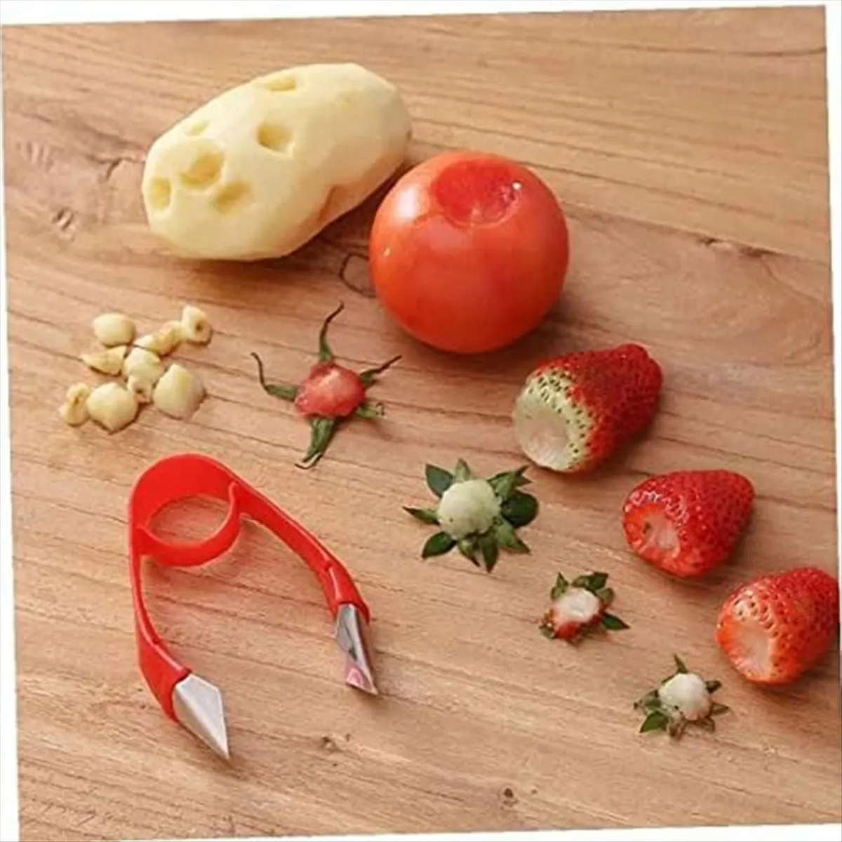 Compatible🔧Fruit Corer Core Remover Strawberry Huller Stem Eyes Stalk Leaves Vegetable Tool for Kitchen view 3