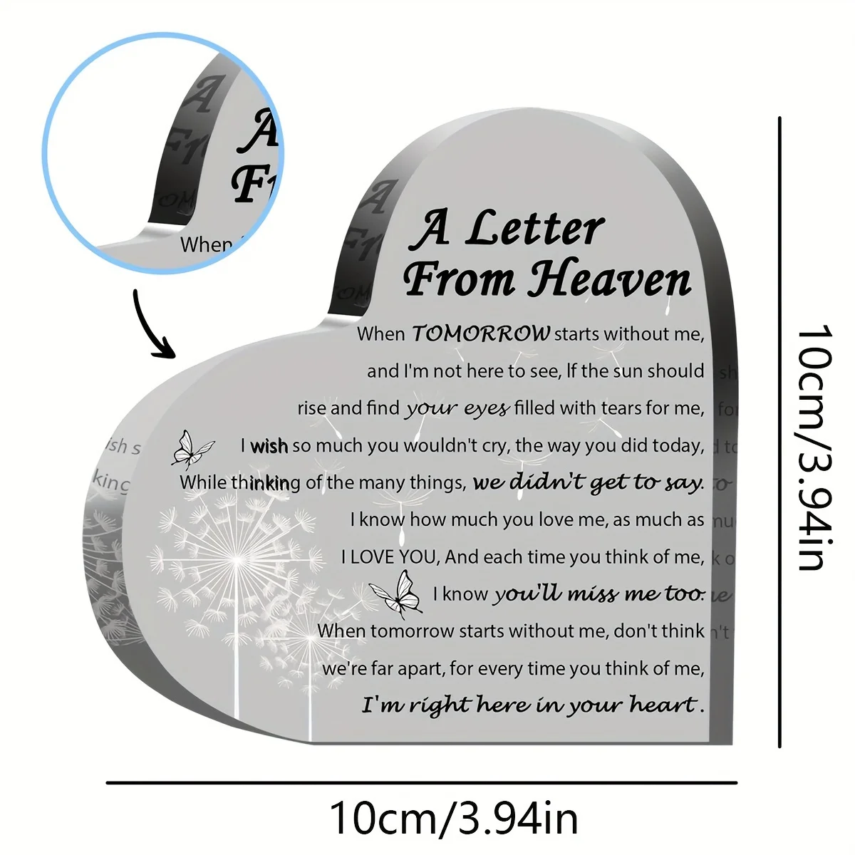 1pc Sympathy Gift-A Letter from Heaven-Memorial Gift for the Loss of a Mother, Father, Husband, Son,