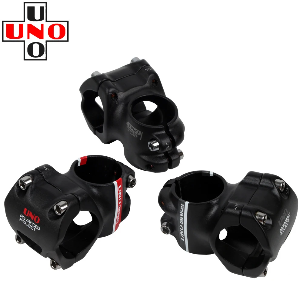 UNO 0 Degree Road Mountain DH Bike Handlebar Stem Aluminum Alloy Ultralight 31.8mm*35/45mm Bike Short Stem Bicycle Accessorie