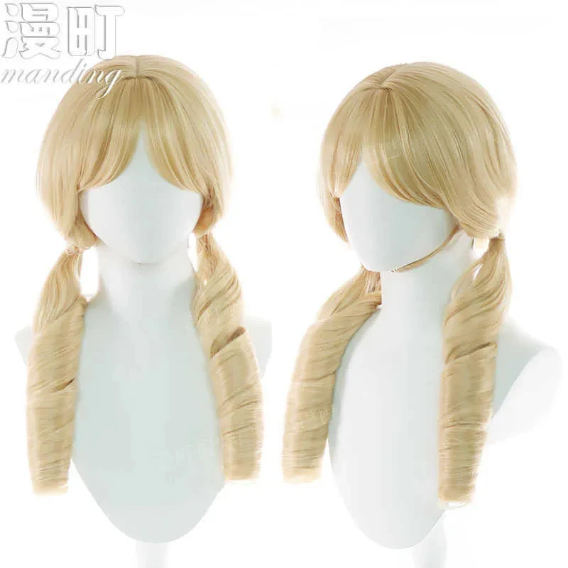 Парик для косплея Madou Magic Girl Madoka Magica Tomoe Mami, золотисто-русый, кудрявый, L260611