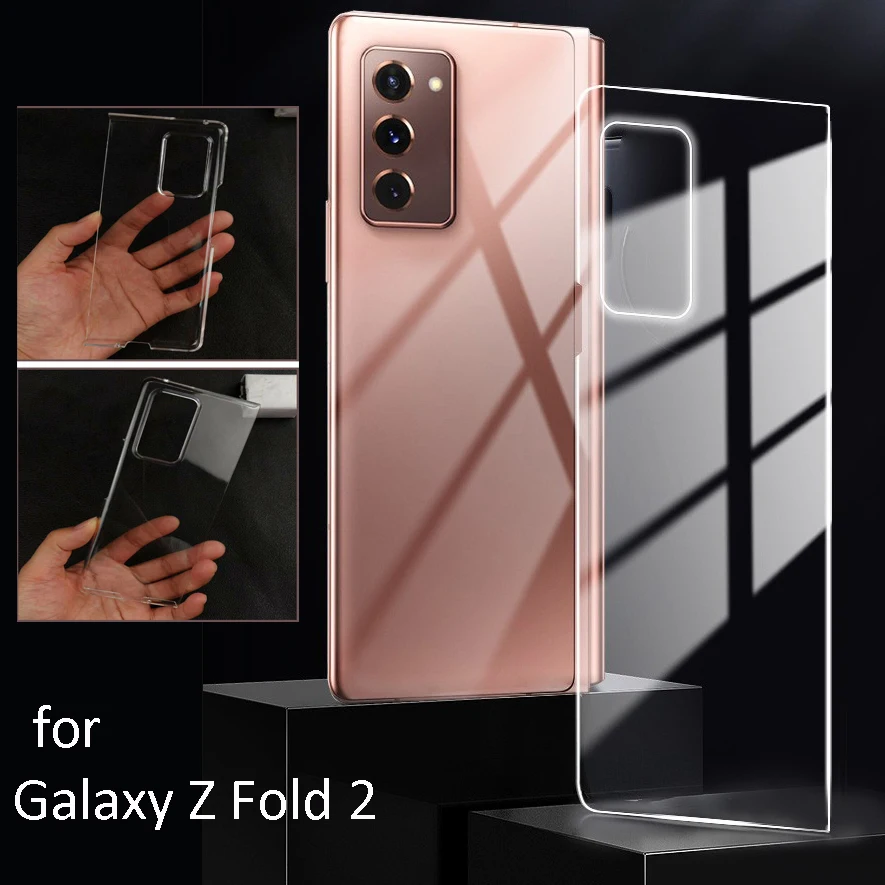 For Samsung Z Fold 2 Case with Camera Protector Glass Transparent Front Back Cover Hard Bumper on Galaxy Z Fold2 Full Protection