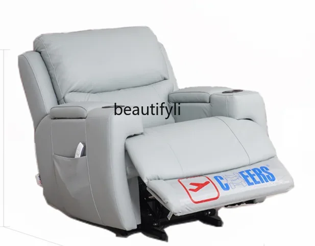 First Class Living Room Multi-Functional Leather Single Electric Functional Recliner for the Elderly