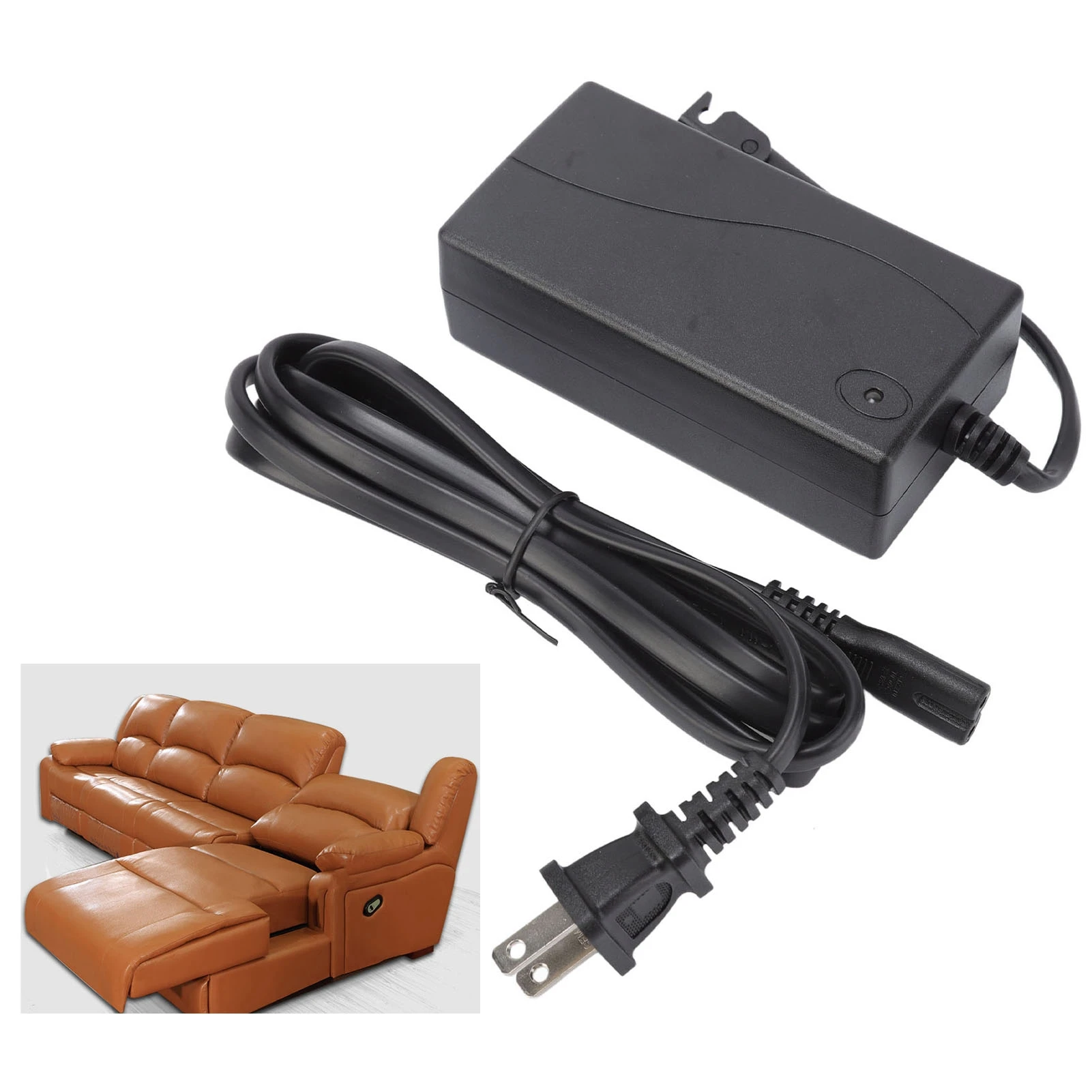 Adaptador de transformador de silla, adaptador de fuente de alimentación para sillón reclinable eléctrico, 100-240 V CA, 29 V/2,0 A CC, enchufe estadounidense, amplia compatibilidad