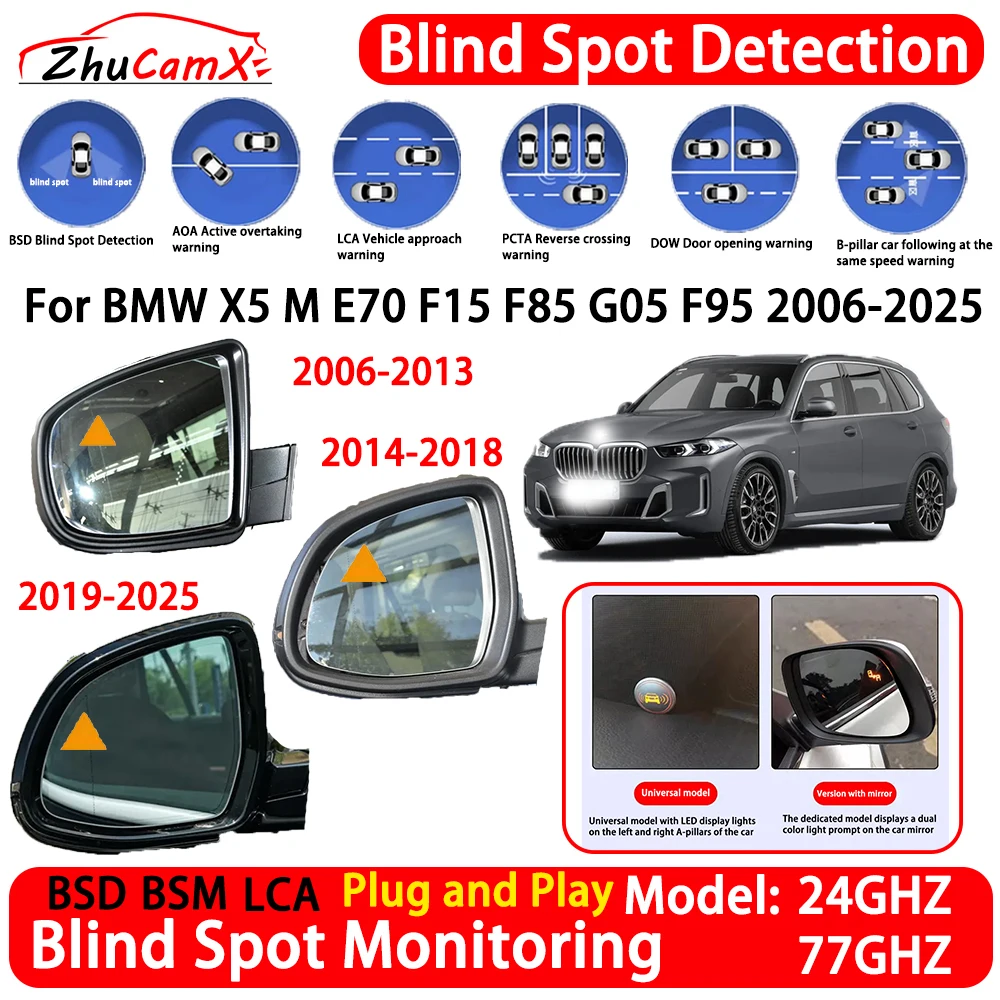 for BMW X5 M E70 F15 F85 G05 F95 2006-2025 OEM Car Blind Spot Detection System BSD BSM Lane Change Assist RCTA Radar Alert Kit