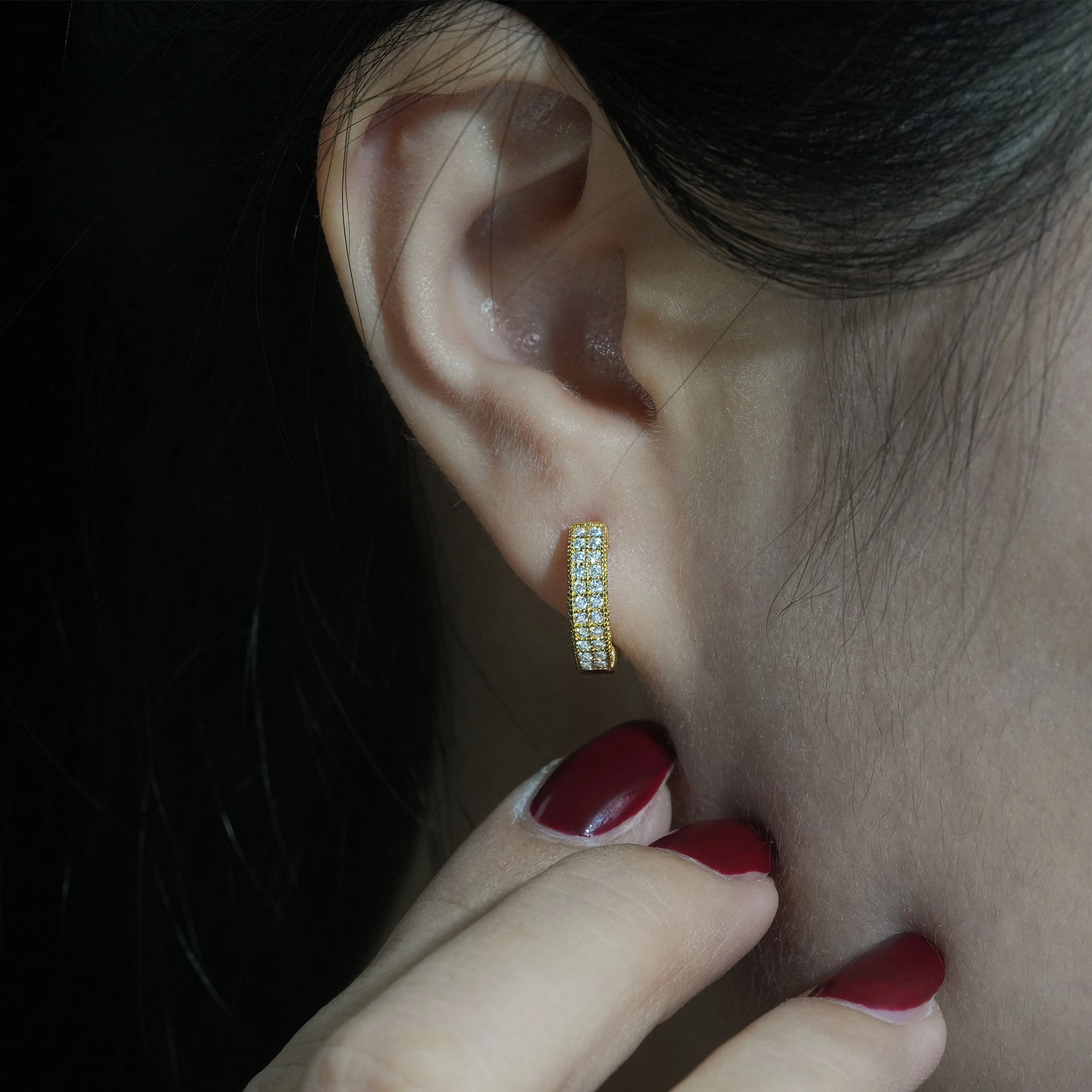 

925 Sterling Silver Hip Hop Full Moissanite D Color VVS Hoop Earrings for Women Men 14K White Gold Plated Wedding Jewelry Gift