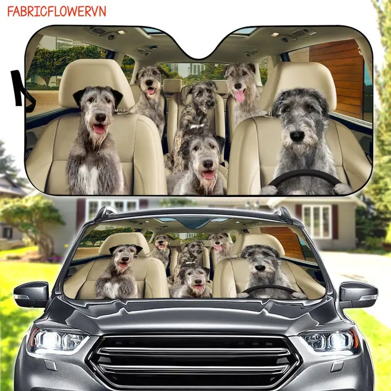 

Irish Wolfhound Car Sunshade, Irish Wolfhound Car Decoration, Dog Windshield, Dog Lovers Gift, Dog Car Sunshade, Gift For Mom, G