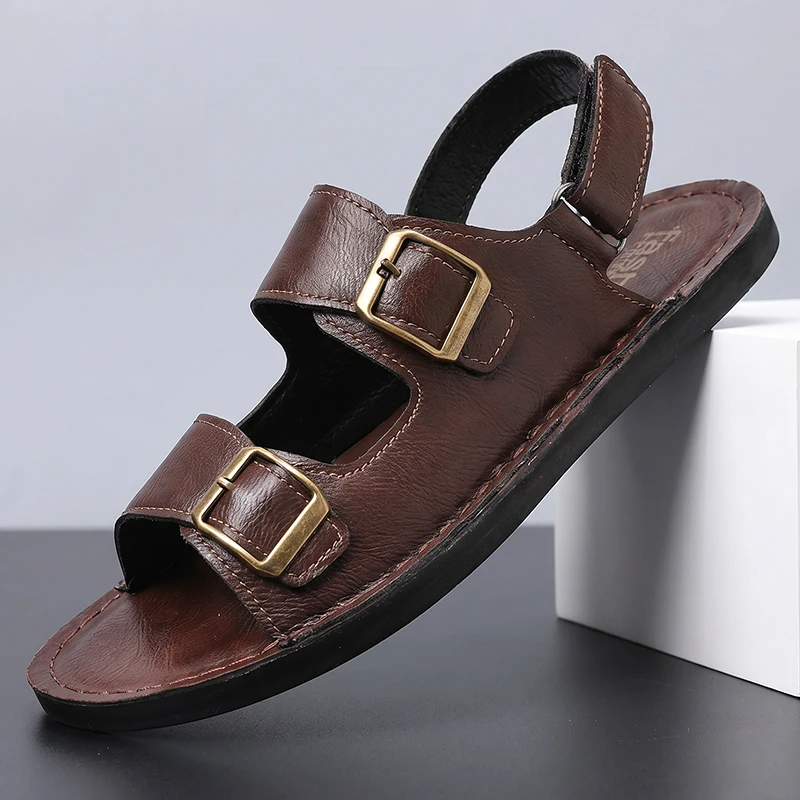 

2026 Summer New Men Sandals Plus Size Outdoor Beach Casual Slippers Slides