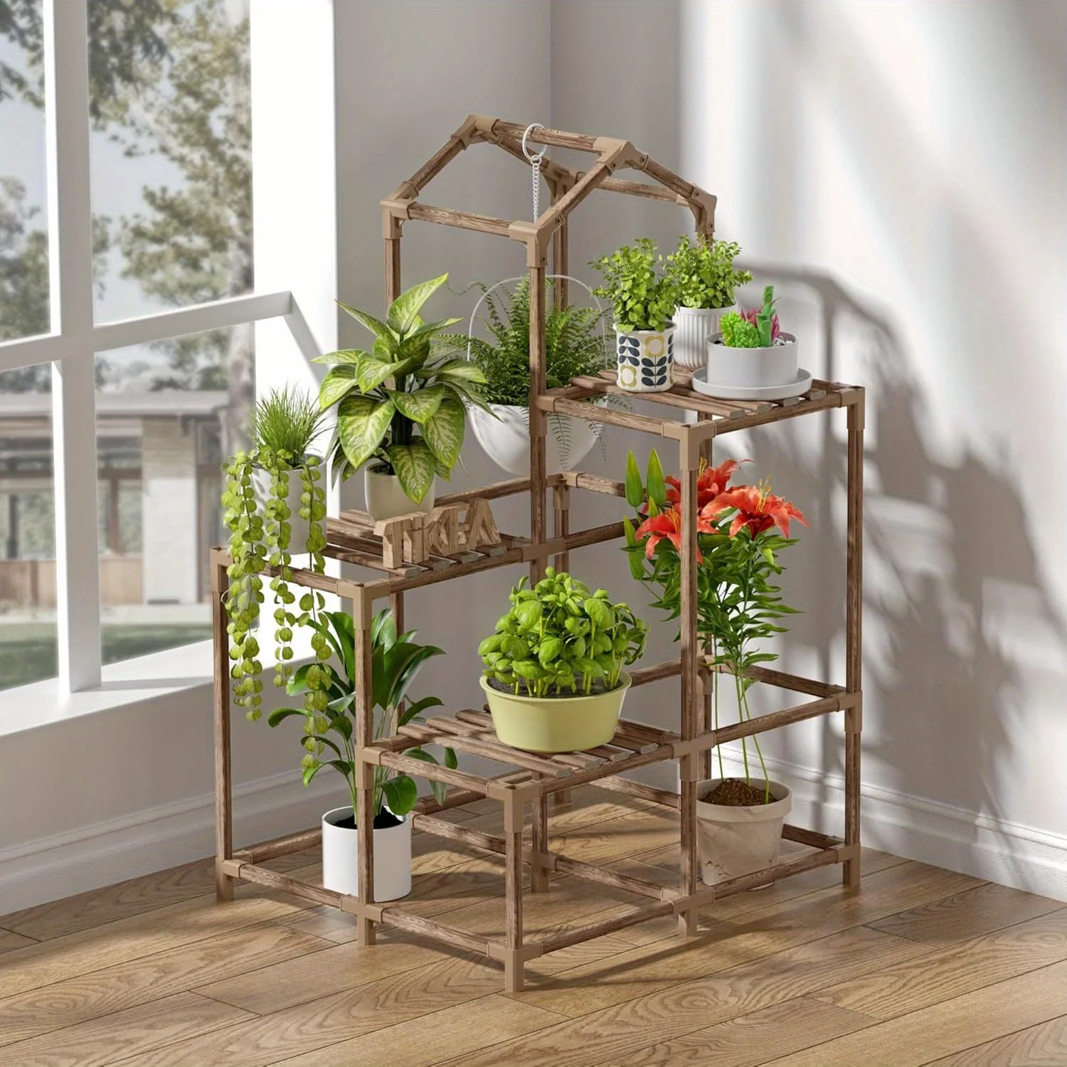 

Plant Stand Stand for Flowers Flower Stand Flowerpot Organizer Iron Plant Holder Storage Shelf Pot Small Corner Rack Organizer