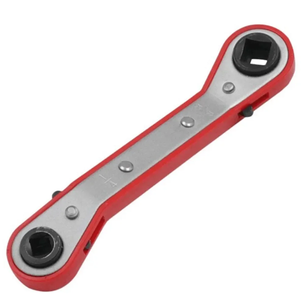 Refrigeration Ratchet Wrench Conditioning Service Wrench 4 Different Sizes 1/4 X 3/16 Square X 3/8 X 5/16 Square