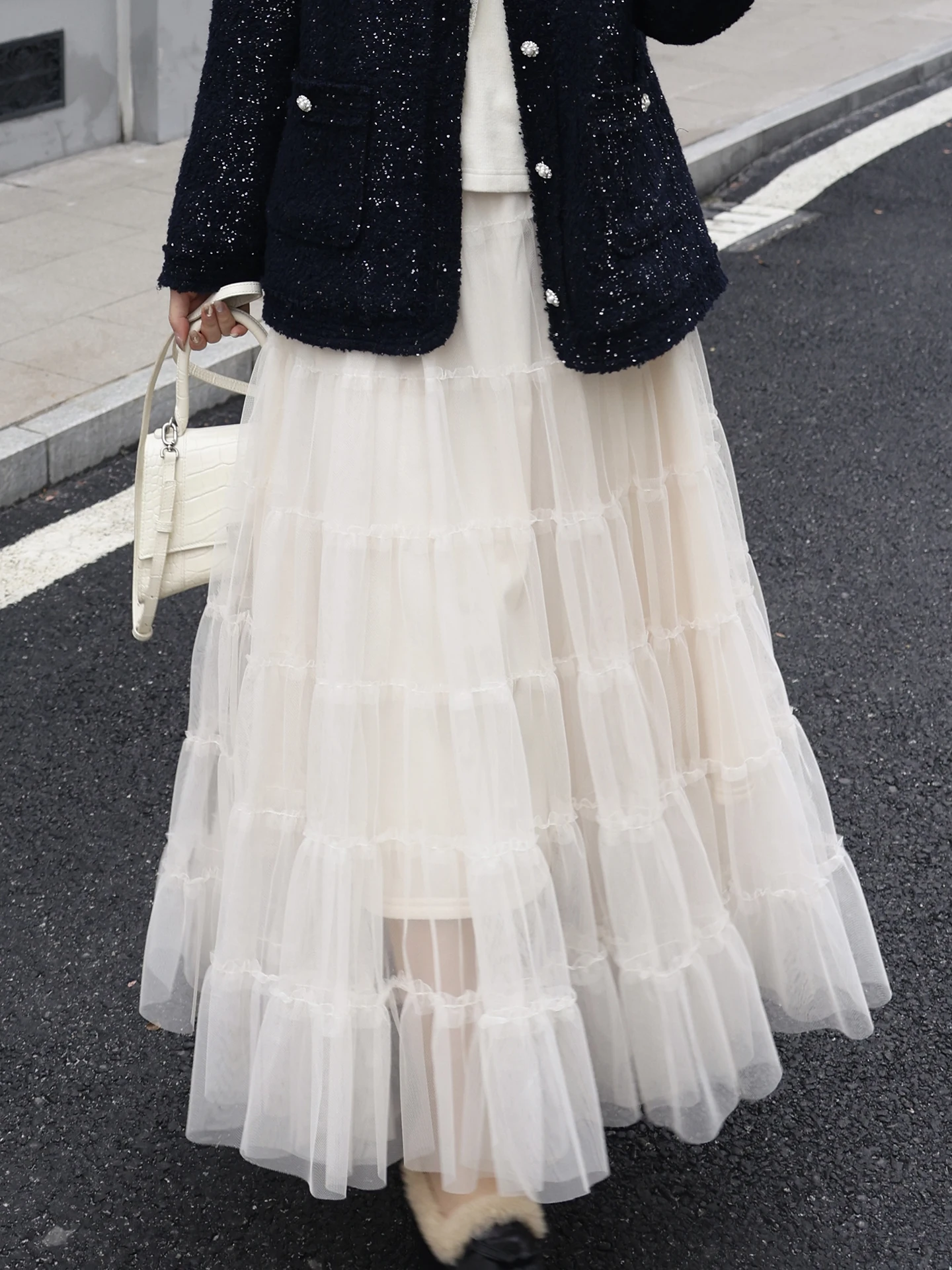 

Юбка Princ Sle с высокой талией и эластичным поясом, пышная, ME Paris, средней длины, с эффектом похудения, А-силуэт, из полиэфирного волокна