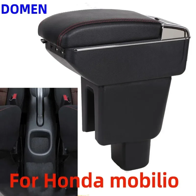 Para Honda BRV e Honda Mobilio BR-V: Caixa de Apoio de Braço Modificada, Acessório de Armazenamento Automotivo com Grande Espaço, Camada Dupla e Carregamento USB
