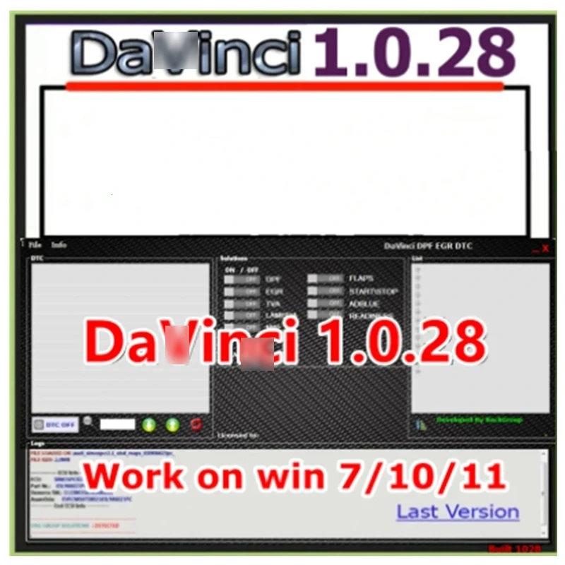 2022 Davinci 1.0.28 Da Vinci shuts down DPF EGR DTC urea programming software