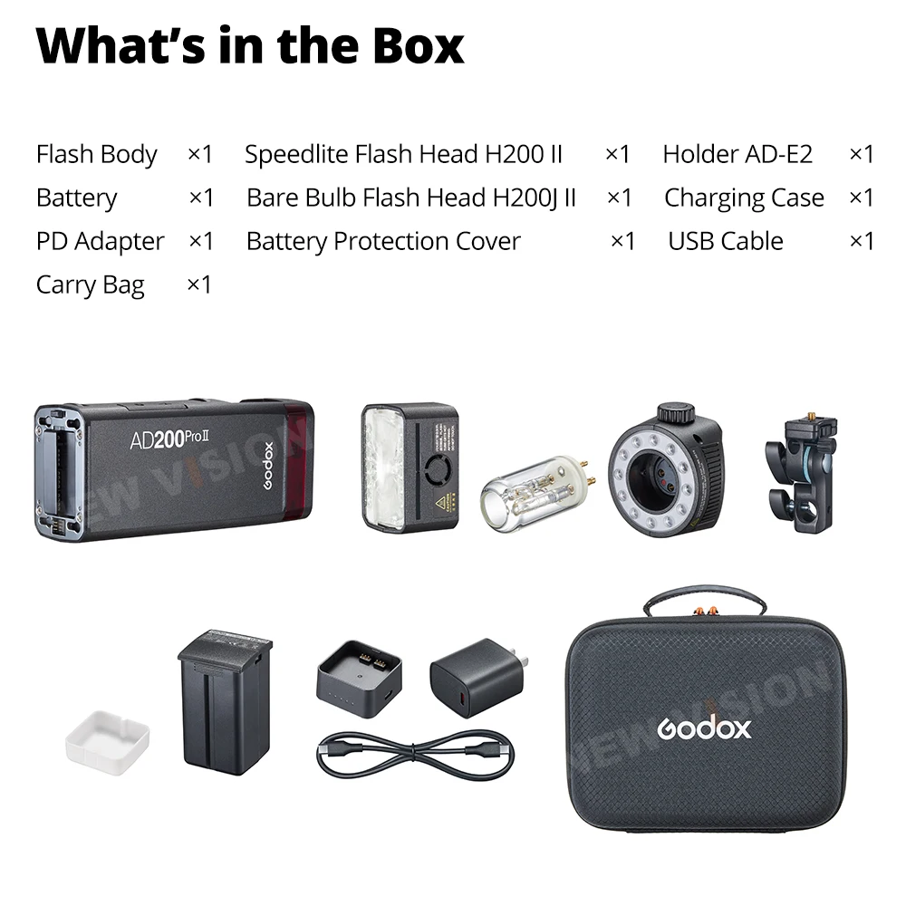 فلاش جيب كاميرا Godox AD200ProII AD200Pro II TTL 2.4G متوافق مع نيكون كانون سوني فوجي أوليمبوس