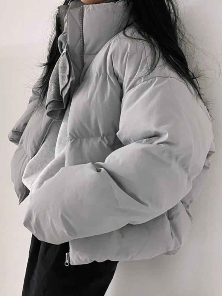 ريترو طوق اليد مبطن القطن الدفء ort Jaet المرأة فضفاض الخبز Sle لشتاء 2025 جديد وصول فام Faion