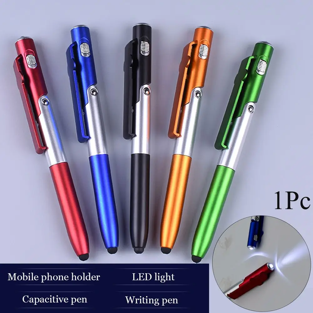 

Universal Touch Screen Pen Useful LED Light Ballpoint Pen Electronics Foldable Phone Stand Multi-function Touch Screen Pen