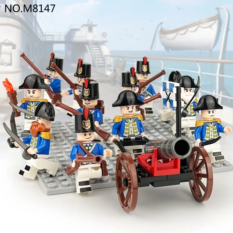 12 Royal Navy Expedition M8147 medieval soldiers' weapon accessories cannon small particle building block toys holiday gifts