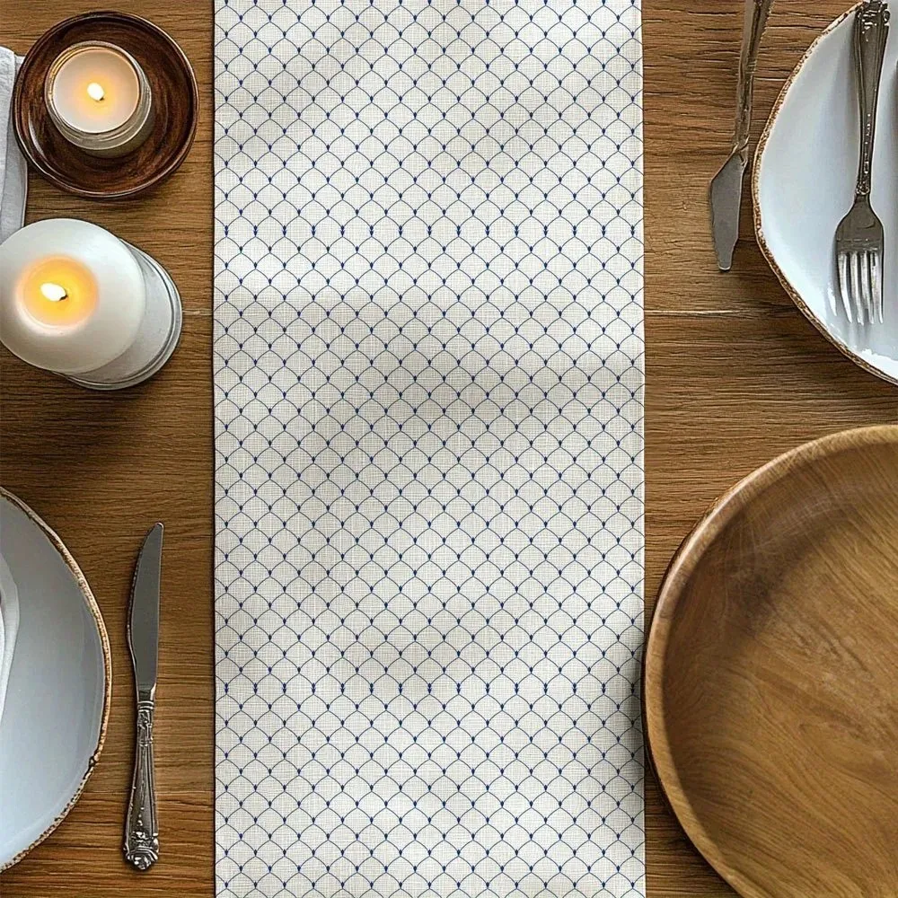 VIKAMA Tischläufer im japanischen Stil, schlichtes Design, schmutzabweisend und waschbar. Für Esszimmer, Party-Versammlungen, Heimdekoration, Tischdecke