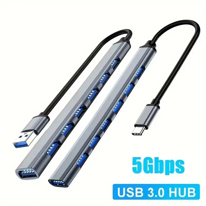 USB 3.0 Hub USB Hub 3.0 USB Splitter 7 Port Multiple Expander Type C Hub OTG Adapter For Laptop PC Hard Drive Mouse Keyboard