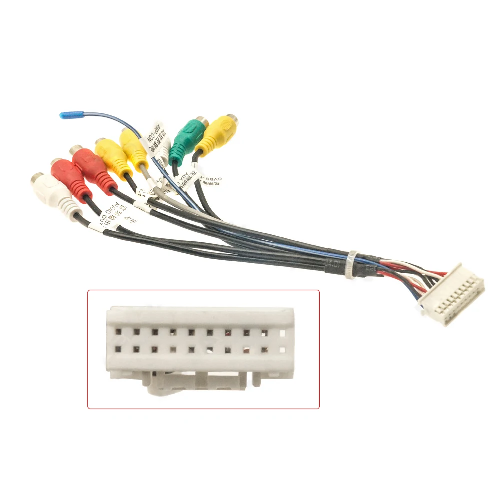 

Автомобильное аудио головное устройство стерео проводные комплекты 20-pin 8-Head Rca кабель Аудио Видео Линия для интерфейса Android