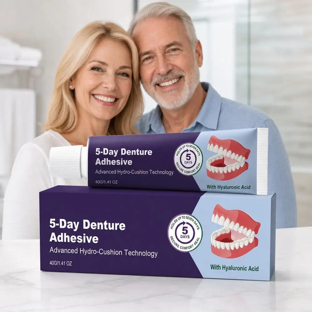 Denture Care Adhesive Cream for False Teeth Secure Fit Non Slip Smooth Paste Comfortable Gum Cushion Daily Use