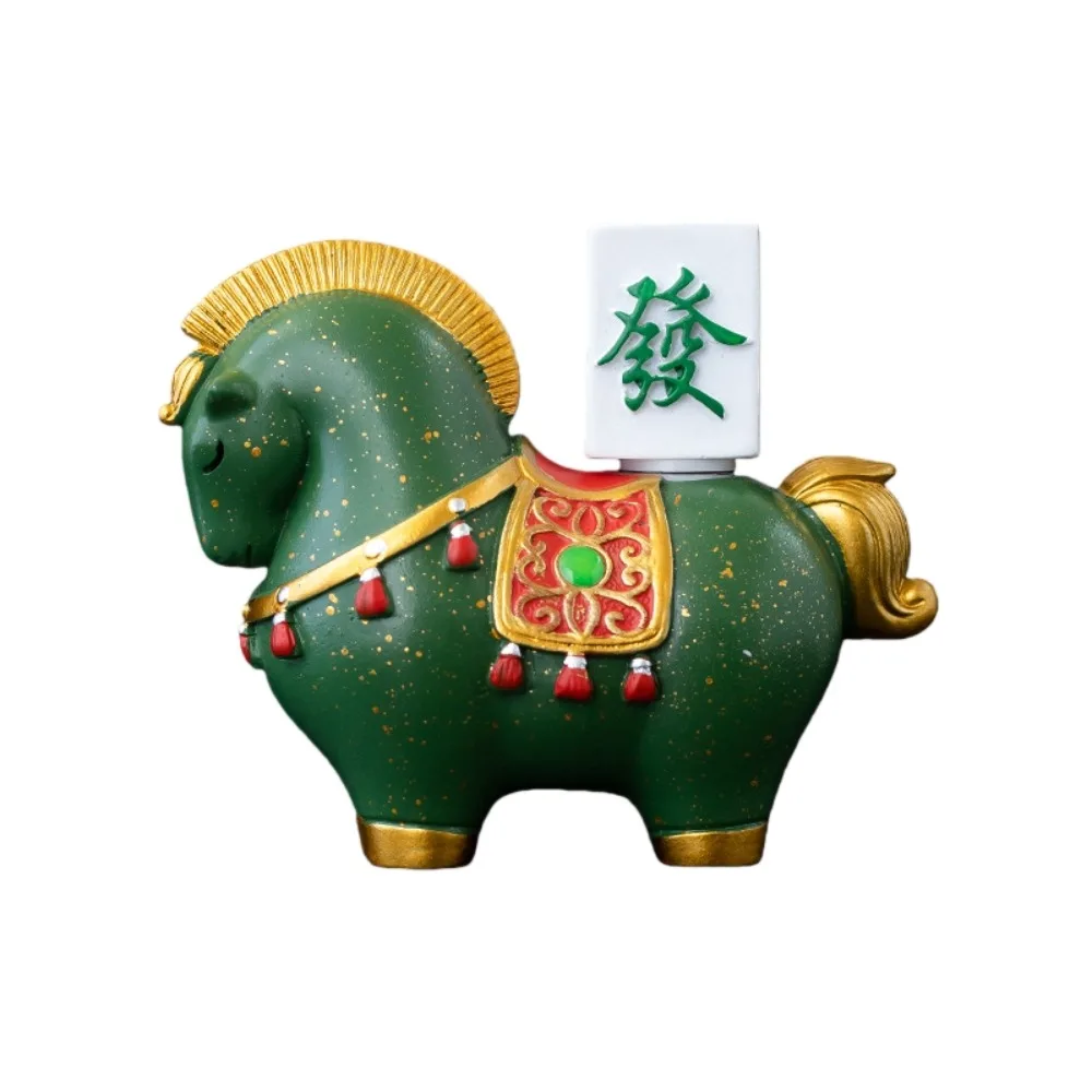 

Resin Horse Figurine Chinese Style Horse Mascot Horse Miniature Tea Table Decoration Rotatable Zodiac Horse Ornaments Office