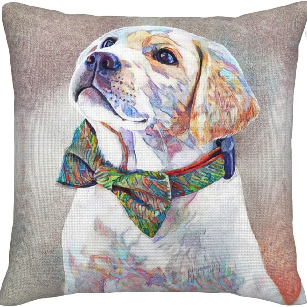 

Cute Labrador Pillow Case Colorful Art Decorative Pillowcase for Couch Sofa Bed Garden Chair Home Decor Pillow Cover 45x45