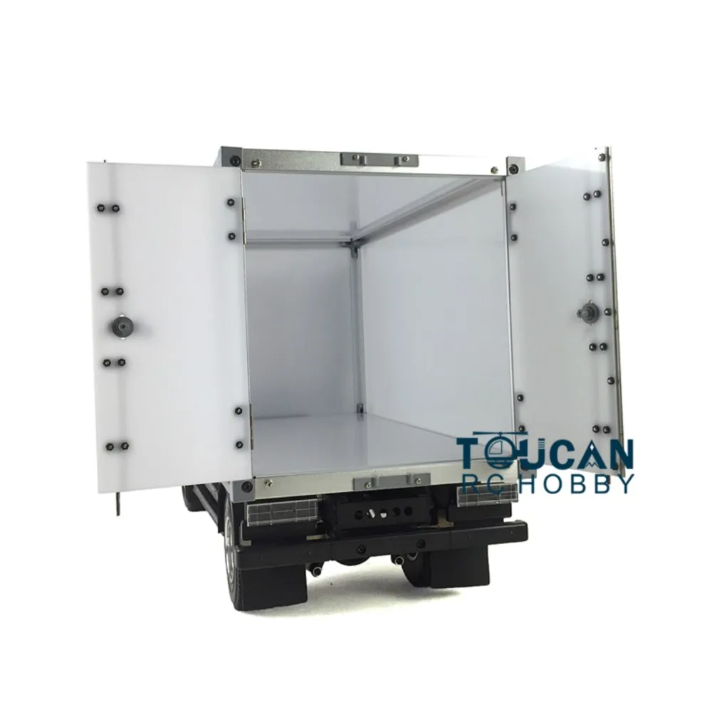 Stock en EE. UU., KIT de camión de entrega de 2 ejes RC 1/14, contenedor de techo bajo, modelo de camiones Tractor DIY, juguetes con coches de vehículo de Motor TH01070