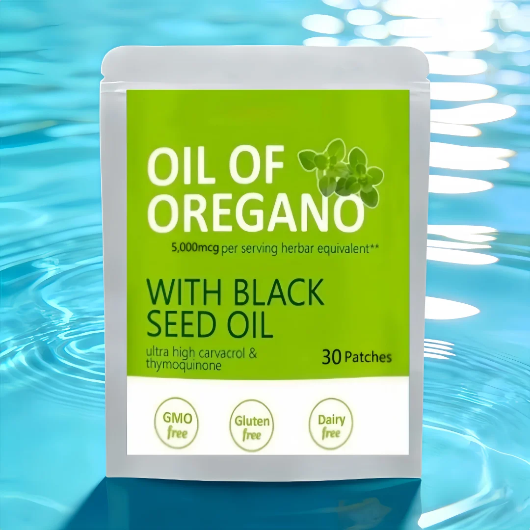 Parches transdérmicos de aceite de orégano - Contiene aceite de semilla negra, promueve la digestión y la salud intestinal, antioxidante, mejora el sistema inmunitario