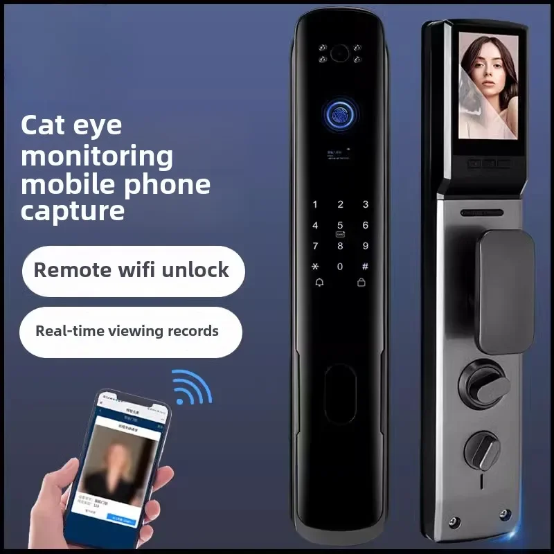 3D facial recognition intelligent automatic fingerprint lock household security door electronic lock surveillance camera