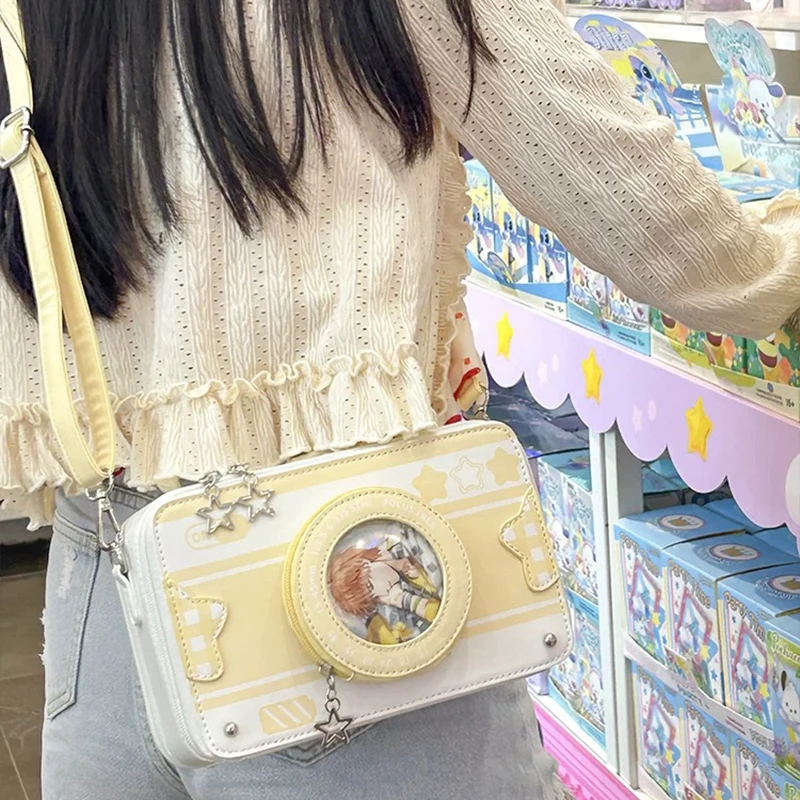 Richme Lolita Women Ita Bags Small Capacity Patchwork Funny Camera Crossbody Shoulder Bags Subculture Anime Badge Bolso Mujer